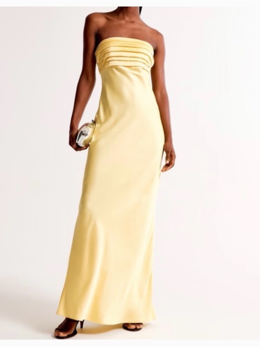 Abercrombie & Fitch Emerson Strapless Slim Yellow Maxi Dress
